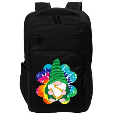 Irish Shamrock Gnome Tie Dye Hippie Shrt St. Patricks Day Impact Tech Backpack