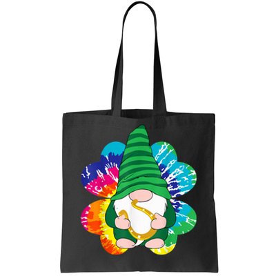 Irish Shamrock Gnome Tie Dye Hippie Shrt St. Patricks Day Tote Bag