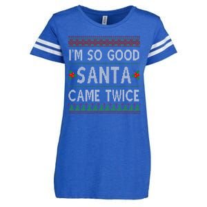 Im So Good Santa Came Twice Funny Ugly Christmas Enza Ladies Jersey Football T-Shirt