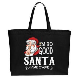 I'm So Good Santa Came Twice Christmas Pajama Funny Gifts Cotton Canvas Jumbo Tote