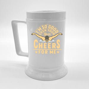 I'm So Good Even Your Mom Cheers For Me Triathlon Cycling Funny Gift Beer Stein