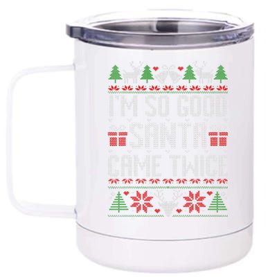 IM So Good Santa Came Twice Santa Claus Retro Christmas 12 oz Stainless Steel Tumbler Cup