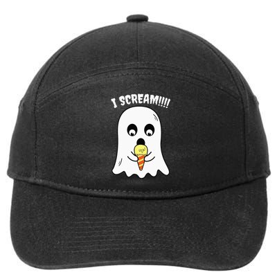 I Scream Ghost Eating Ice Cream Costume Easy Halloween Gifts 7-Panel Snapback Hat