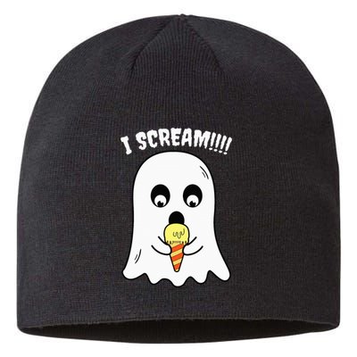 I Scream Ghost Eating Ice Cream Costume Easy Halloween Gifts Sustainable Beanie