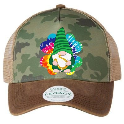 Irish Shamrock Gnome Tie Dye Hippie St. Patricks Day Legacy Tie Dye Trucker Hat