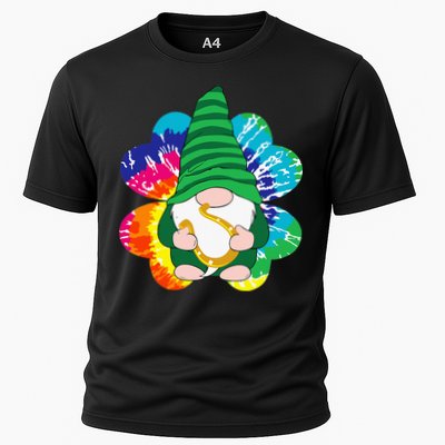 Irish Shamrock Gnome Tie Dye Hippie St. Patricks Day Performance Shirt
