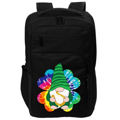 Irish Shamrock Gnome Tie Dye Hippie St. Patricks Day Impact Tech Backpack