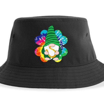 Irish Shamrock Gnome Tie Dye Hippie St. Patricks Day Sustainable Bucket Hat