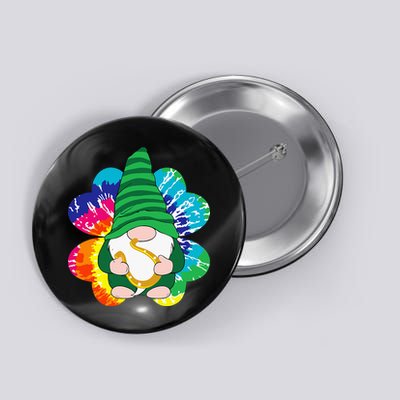 Irish Shamrock Gnome Tie Dye Hippie St. Patricks Day Button