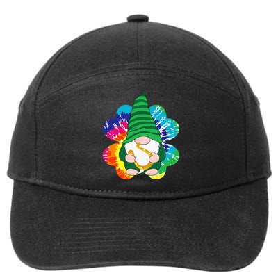 Irish Shamrock Gnome Tie Dye Hippie St. Patricks Day 7-Panel Snapback Hat