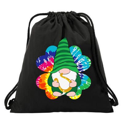 Irish Shamrock Gnome Tie Dye Hippie St. Patricks Day Drawstring Bag
