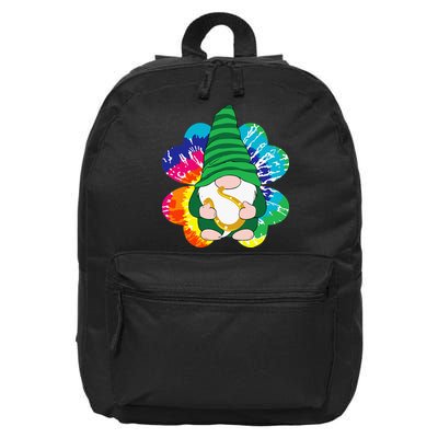 Irish Shamrock Gnome Tie Dye Hippie St. Patricks Day 16 in Basic Backpack