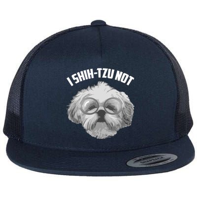 I Shihcute Gifttzu Not Gift Cool Adorable I Heart Dogs Hood Gift Flat Bill Trucker Hat