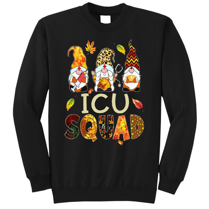 ICU Squad Gnome Nurse Leopard Thanksgiving Fall Stethoscope Sweatshirt