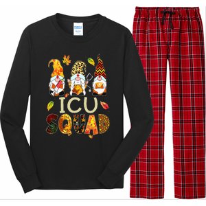 ICU Squad Gnome Nurse Leopard Thanksgiving Fall Stethoscope Long Sleeve Pajama Set