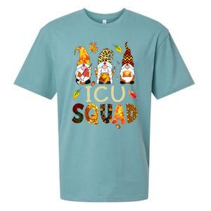 ICU Squad Gnome Nurse Leopard Thanksgiving Fall Stethoscope Sueded Cloud Jersey T-Shirt