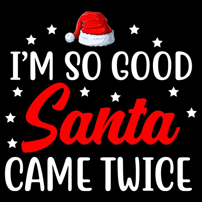 I'm So Good Santa Came Twice Funny Christmas Stripe Pom Pom Beanie