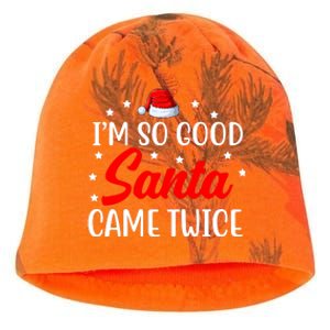 I'm So Good Santa Came Twice Funny Christmas Kati - Camo Knit Beanie