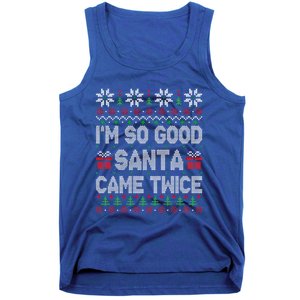 I'm So Good Santa Came Twice Santa Matching Couple Christmas Cool Gift Tank Top