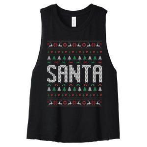 I'm So Good Santa Came Twice Ugly Xmas Couples Matching Swea Women's Racerback Cropped Tank