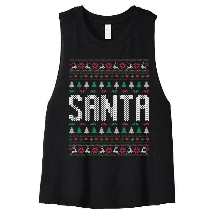 I'm So Good Santa Came Twice Ugly Xmas Couples Matching Swea Women's Racerback Cropped Tank