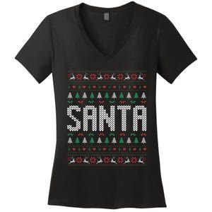 I'm So Good Santa Came Twice Ugly Xmas Couples Matching Swea Women's V-Neck T-Shirt