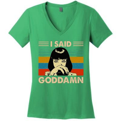 I Said Goddamn Vintage Women's V-Neck T-Shirt