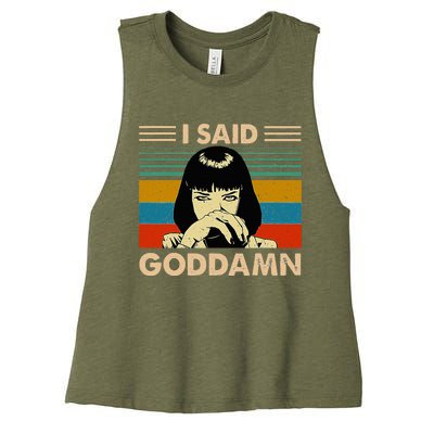 I Said Goddamn Vintage Women's Racerback Cropped Tank