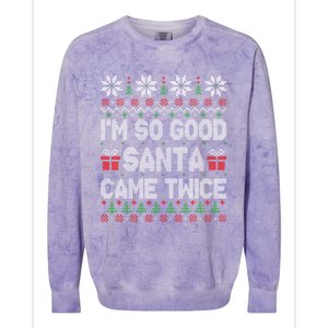 IM So Good Santa Came Twice Santa Matching Couple Christmas Gift Colorblast Crewneck Sweatshirt