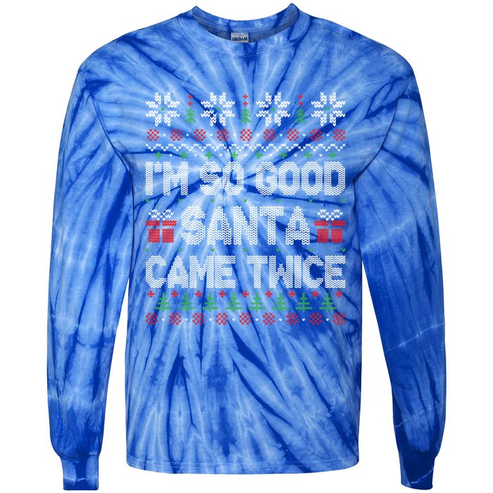 IM So Good Santa Came Twice Santa Matching Couple Christmas Gift Tie-Dye Long Sleeve Shirt