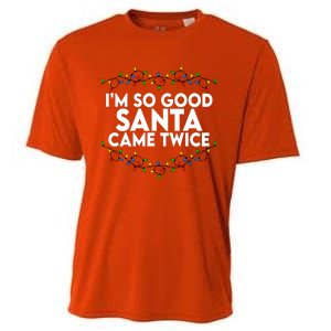 Im So Good Santa Came Twice Funny Matching Couples Christmas Cooling Performance Crew T-Shirt