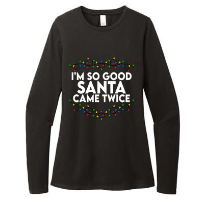 Im So Good Santa Came Twice Funny Matching Couples Christmas Womens CVC Long Sleeve Shirt