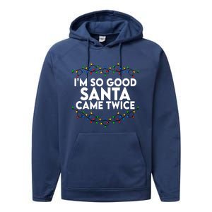 Im So Good Santa Came Twice Funny Matching Couples Christmas Performance Fleece Hoodie