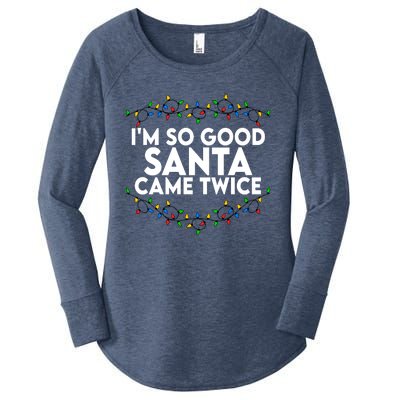 Im So Good Santa Came Twice Funny Matching Couples Christmas Women's Perfect Tri Tunic Long Sleeve Shirt