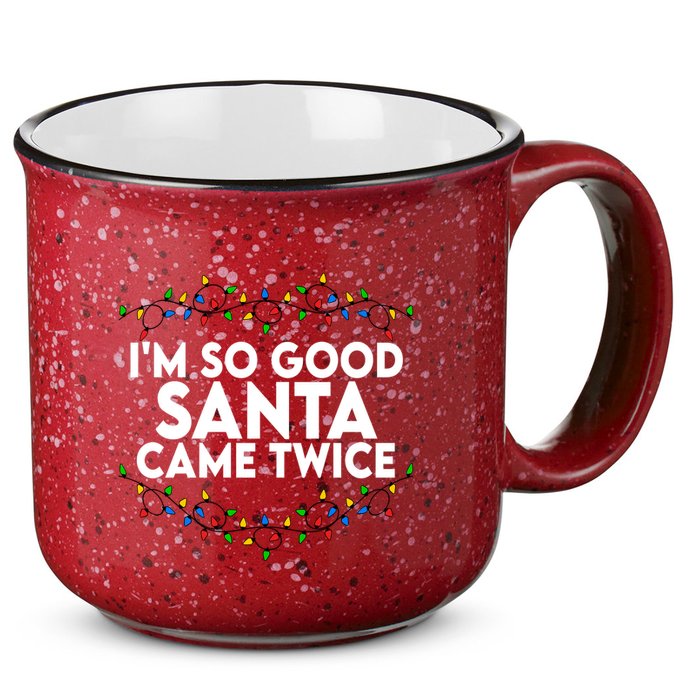 Im So Good Santa Came Twice Funny Matching Couples Christmas 15oz Campfire Ceramic Mug