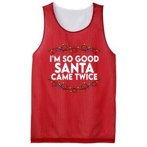 Im So Good Santa Came Twice Funny Matching Couples Christmas Mesh Reversible Basketball Jersey Tank