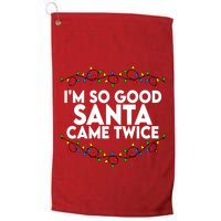 Im So Good Santa Came Twice Funny Matching Couples Christmas Golf Towel