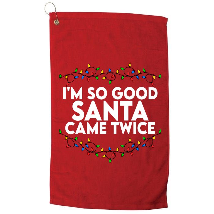 Im So Good Santa Came Twice Funny Matching Couples Christmas Golf Towel