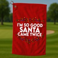 Im So Good Santa Came Twice Funny Matching Couples Christmas Golf Towel