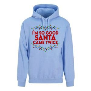 Im So Good Santa Came Twice Funny Matching Couples Christmas Unisex Surf Hoodie