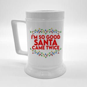 Im So Good Santa Came Twice Funny Matching Couples Christmas Beer Stein