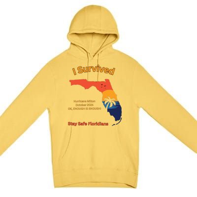 I Survived Hurricane Milton Stay Safe Floridians Premium Pullover Hoodie