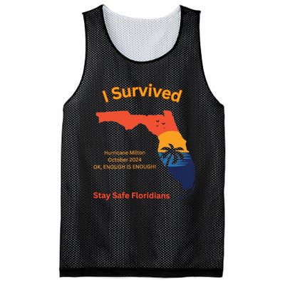 I Survived Hurricane Milton Stay Safe Floridians Mesh Reversible Basketball Jersey Tank