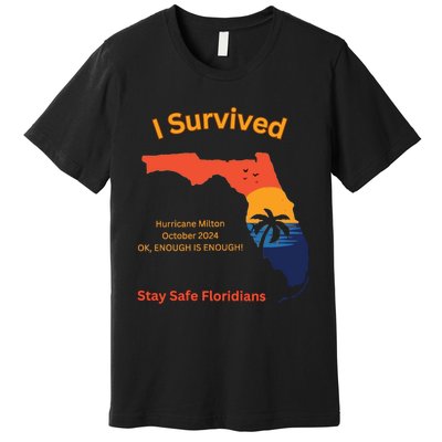 I Survived Hurricane Milton Stay Safe Floridians Premium T-Shirt