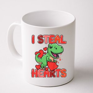 I Steal Hearts Trex Dino Valentines Day Outfit Coffee Mug