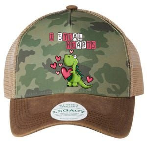 I Steal Hearts Trex Dino Baby Boy Valentines Day Legacy Tie Dye Trucker Hat