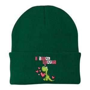 I Steal Hearts Trex Dino Baby Boy Valentines Day Knit Cap Winter Beanie