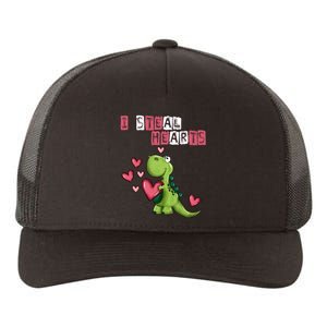 I Steal Hearts Trex Dino Baby Boy Valentines Day Yupoong Adult 5-Panel Trucker Hat