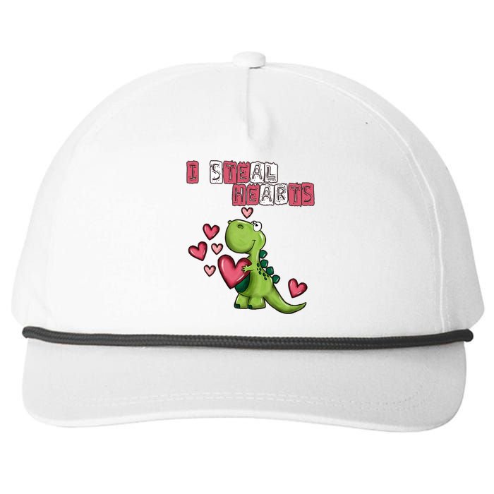 I Steal Hearts Trex Dino Baby Boy Valentines Day Snapback Five-Panel Rope Hat