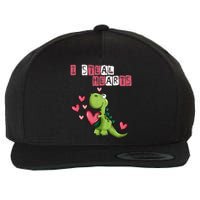 I Steal Hearts Trex Dino Baby Boy Valentines Day Wool Snapback Cap